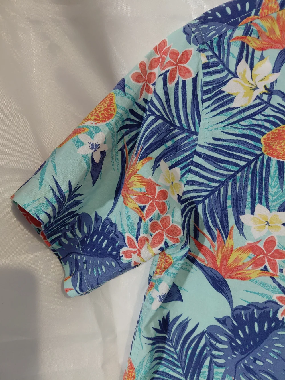 The Children's Place Aqua Tropical Floral Short-Sleeve Button-Up Shirt